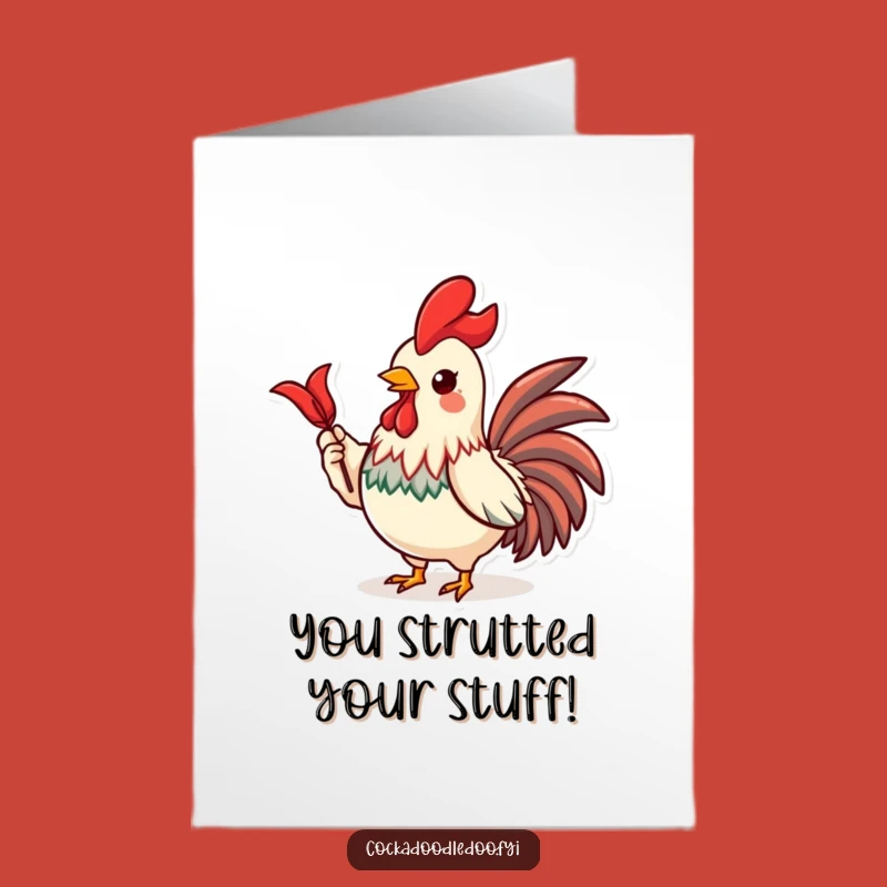 Free Printable Rooster Congrats Card: Proud Feather Funny Downloadable Gift