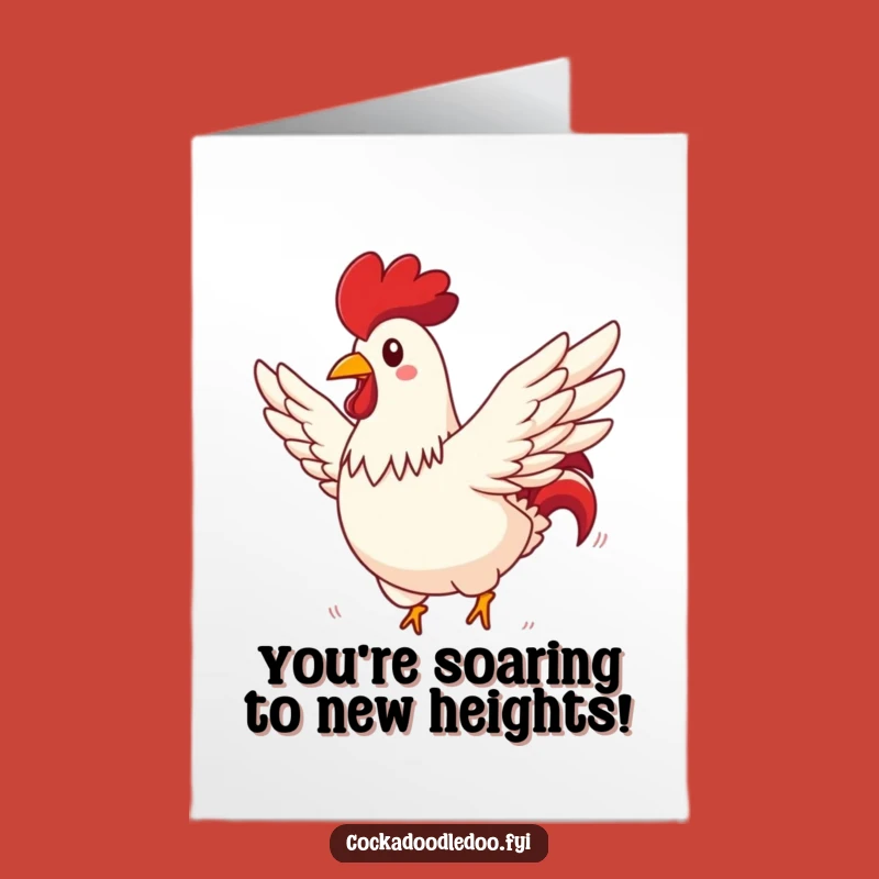 Free Printable Rooster Congrats Card: Take Flight! Hilarious Soaring Bird Downloadable Gift!