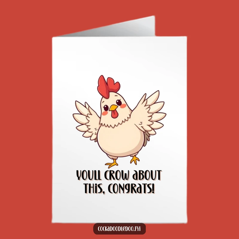 Free Printable Rooster Congrats Card - Wing Stretch, Downloadable Celebration