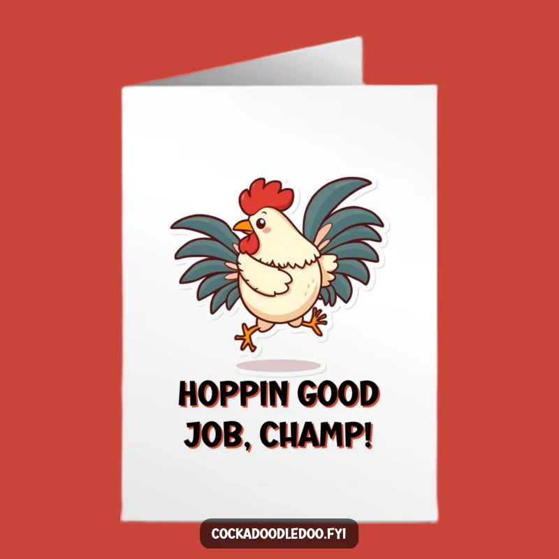 Free Printable Rooster Hop Congratulations Card: Festive Rooster Downloadable for Cheers!