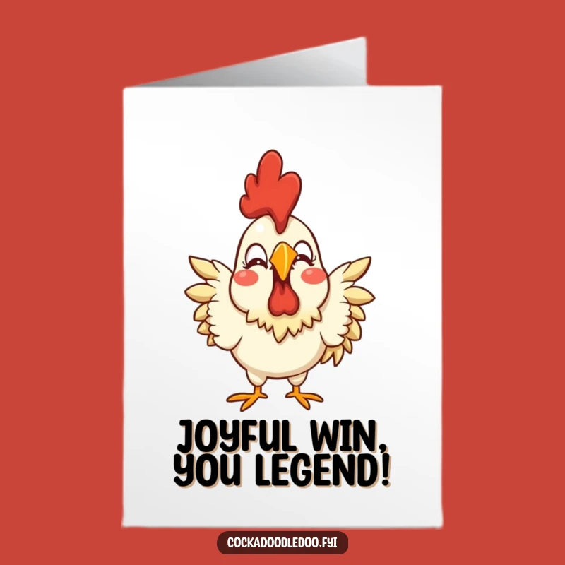Free Printable Congrats Card: Joyful Rooster, Exaggerated Celebration Downloadable Gift!