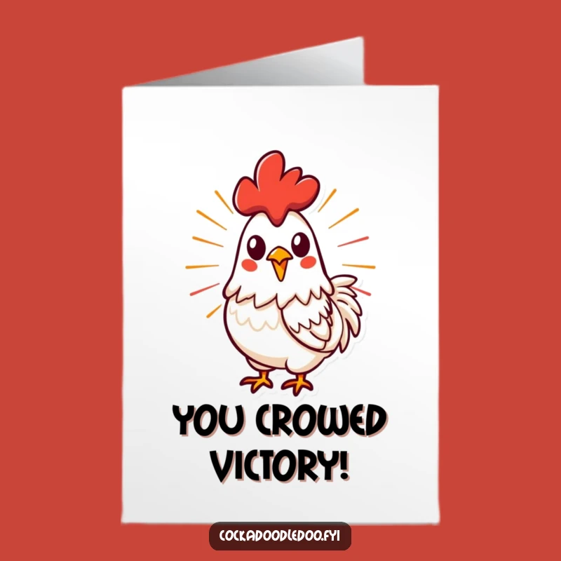 Free Printable Energetic Rooster Congratulations Card: Funny Downloadable Gift for Big Cheers