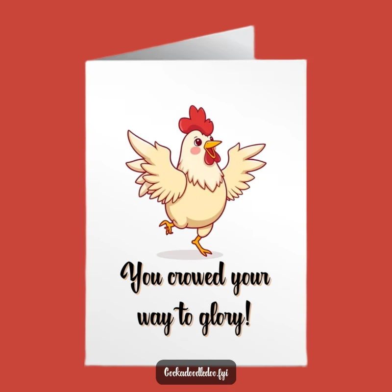 Free Printable Dancing Rooster Congrats Card - Lively Jig Downloadable Gift