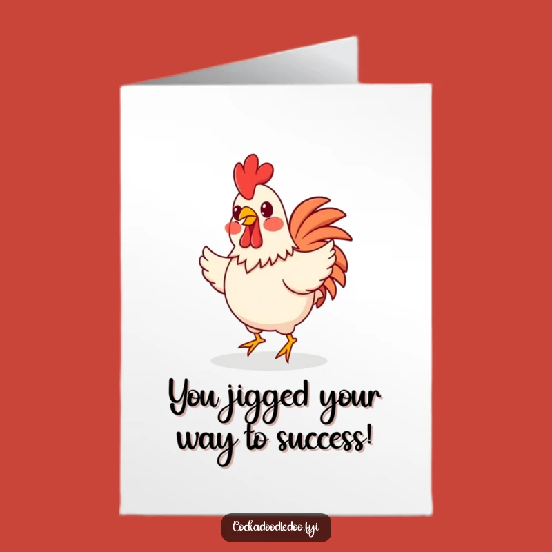 Free Printable Happy Rooster Congratulations Card: Funny Downloadable Gift for a Joyful Win