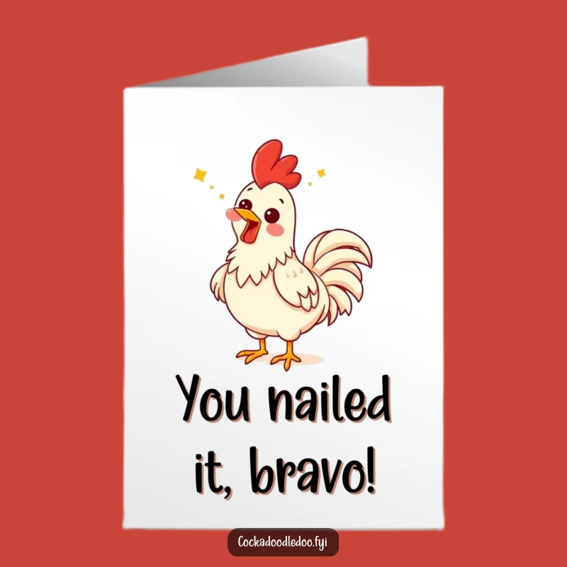 Free Printable Congrats Card: Funny Singing Rooster, Perfect Downloadable Gift for a Star
