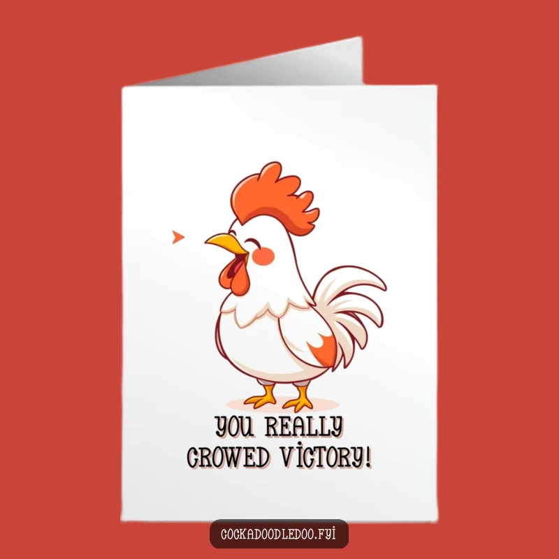 Free Printable Congrats Card: Rooster Sings Success, Downloadable Celebration!