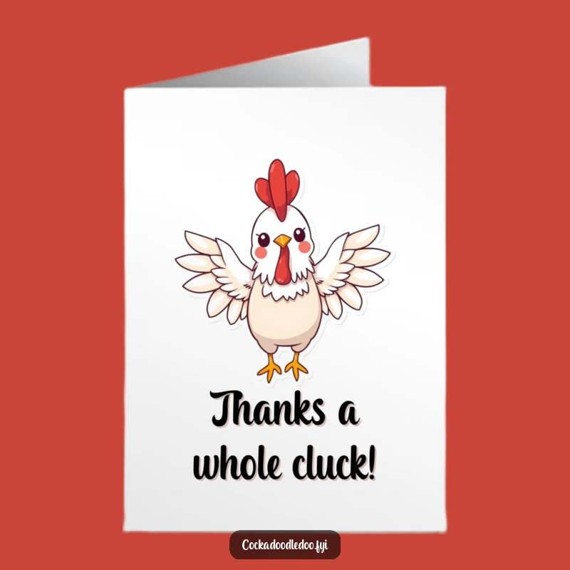 Free Printable Kawaii Rooster Thank You Card: Cheerful Greeting, Funny Downloadable