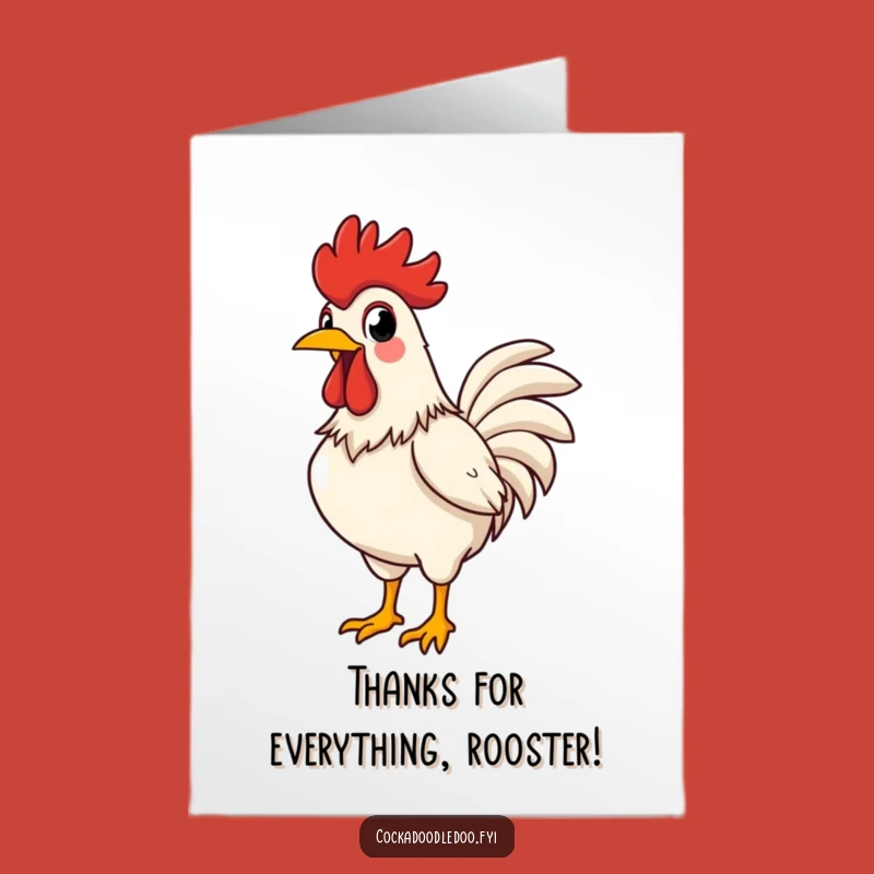 Free Printable Rooster Thank You Card: Booming Gratitude! Downloadable Gift from a Proud Bird!