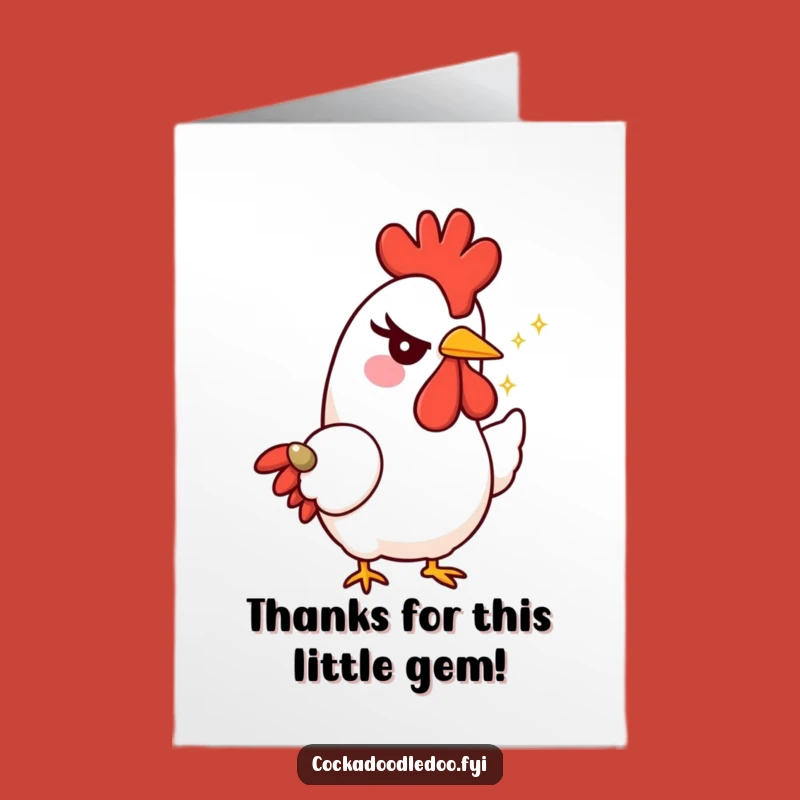 Free Printable Rooster Wink Thank You Card: Mischevious Rooster Downloadable Gift!