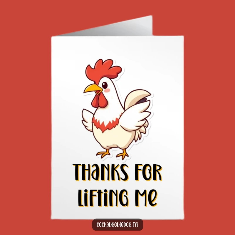 Free Printable Thank You Card: Cheerful Rooster Flapping Wings, Grateful Downloadable Gift