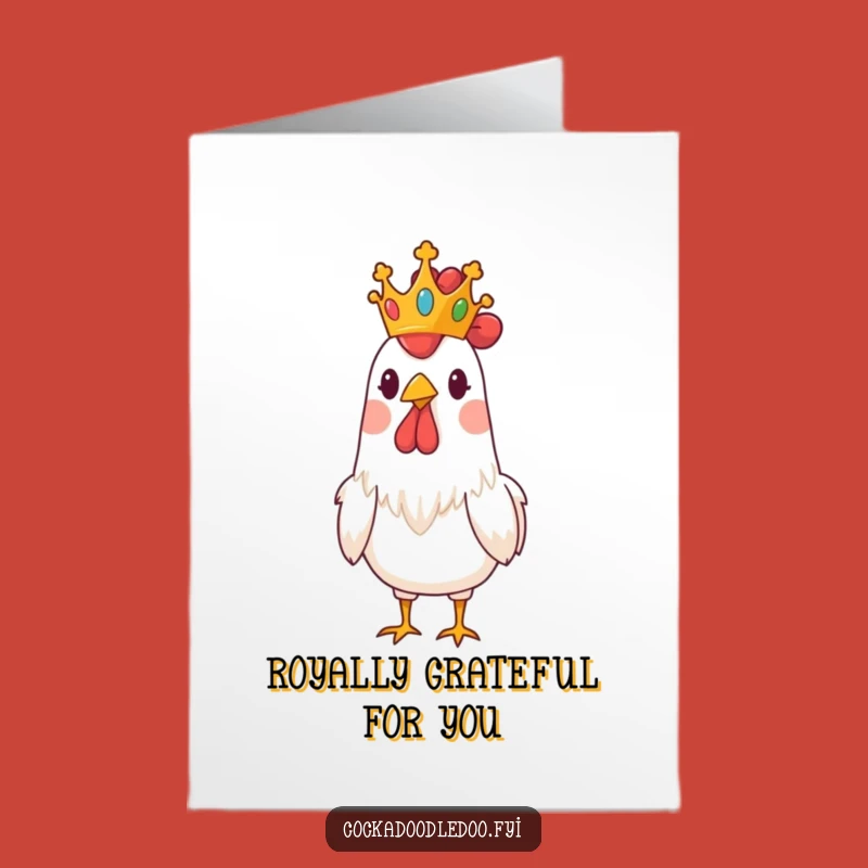 Free Printable Thank You Card: Funny King Rooster, Majestic Downloadable Gift for Gratitude