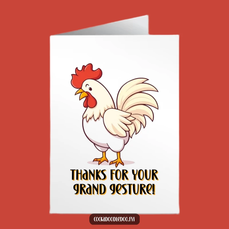 Free Printable Thank You Card: Funny Rooster Bowing, Heartfelt Downloadable Gift for Gratitude