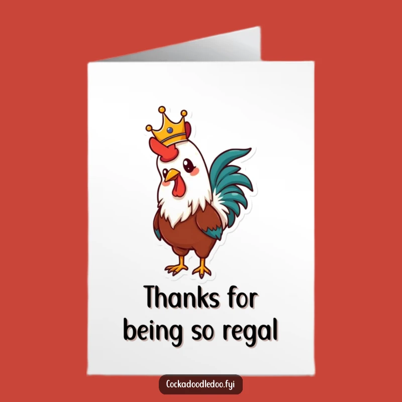 Free Printable Thank You Card: Proud Rooster Expresses Royal Gratitude Downloadable Gift