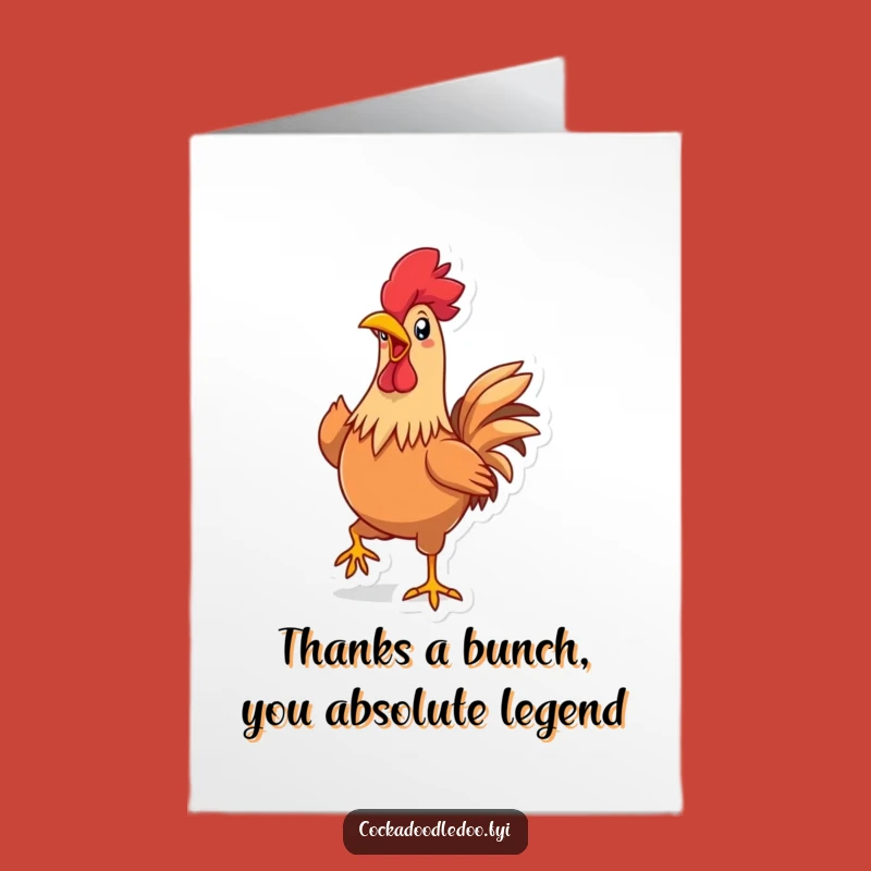 Free Printable Thank You Card: Proud Rooster Strutting, Downloadable Gratitude!