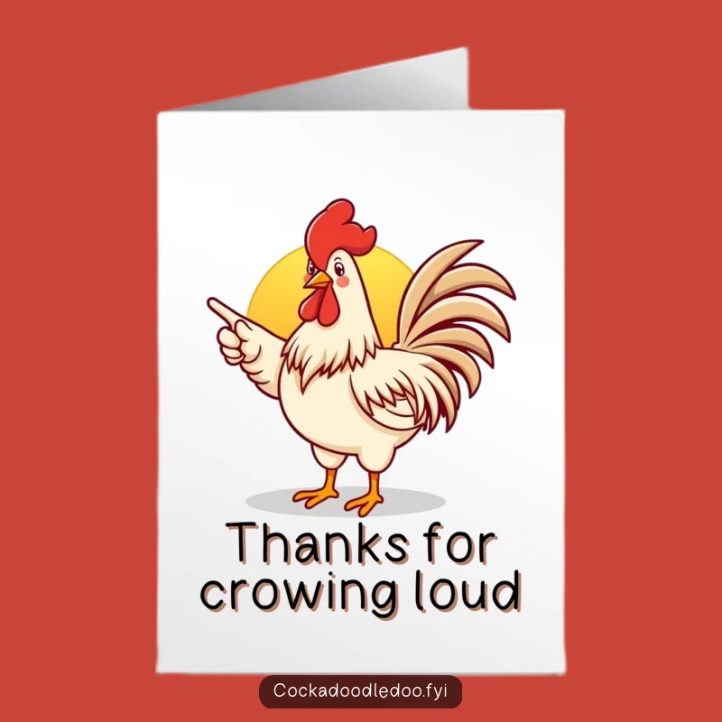 Free Printable Thank You Card: Rooster Sunrise, Cheerful Downloadable Gift for Gratitude