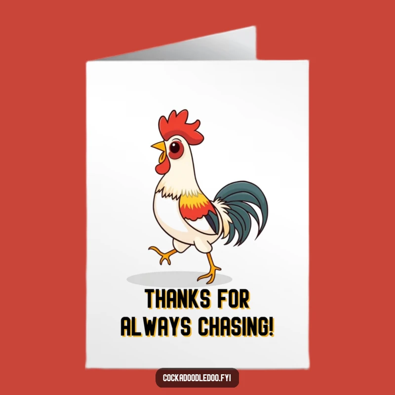 Free Printable Thank You Card: Silly Rooster, Playful Gratitude Downloadable Gift!