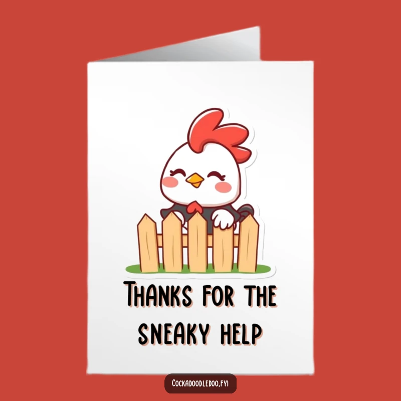 Free Printable Thank You Card: Winking Kawaii Rooster's Gratitude, Sweet Downloadable Gift