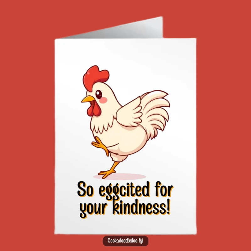 Free Printable Thank You Card: Exuberant Kawaii Rooster Thanking You, Great Funny Downloadable Gift