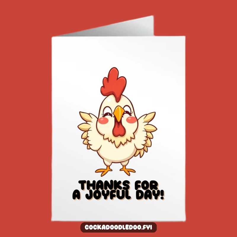 Free Printable Thank You Card: Joyful Rooster, Exaggerated Gratitude Downloadable Gift!