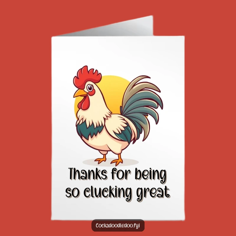 Free Printable Thank You Card: Funny Rooster Crowing, Perfect Downloadable Gift of Gratitude