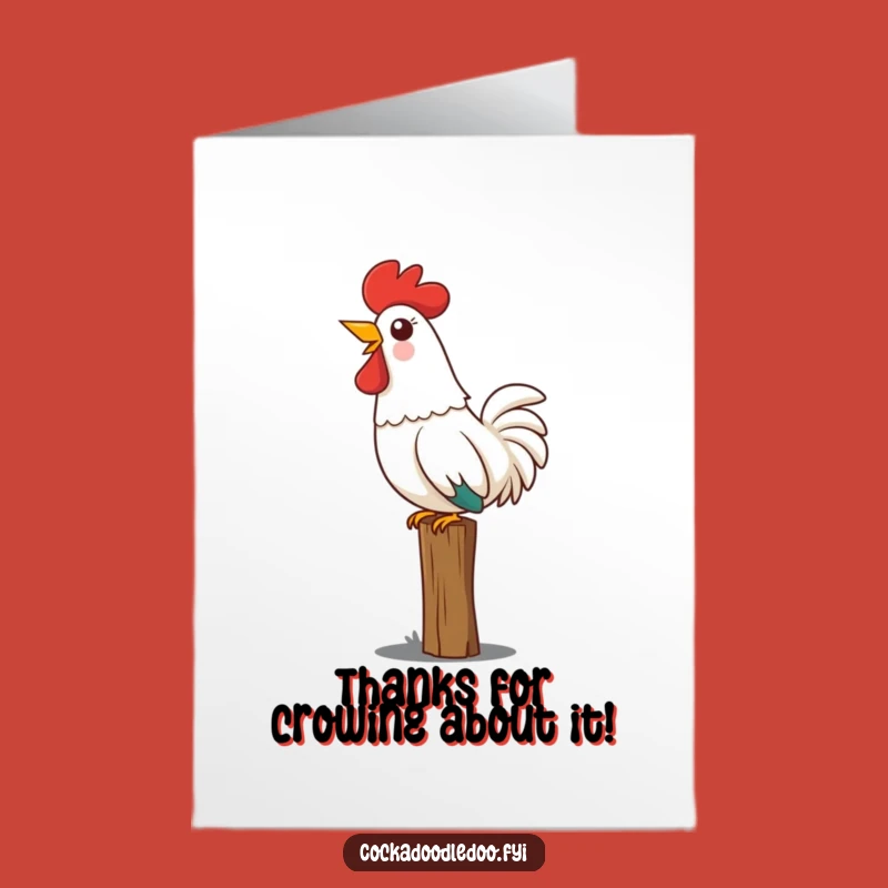 Free Printable Thank You Card: Happy Crowing Rooster - Print at Home