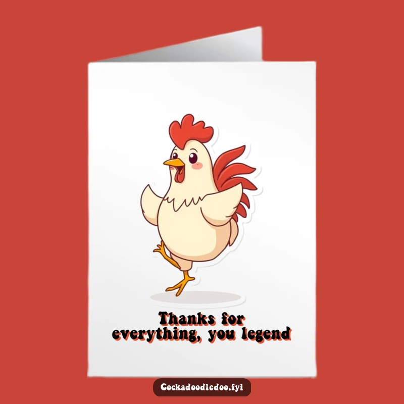 Free Printable Thank You Rooster Card - Humorous Downloadable Gift
