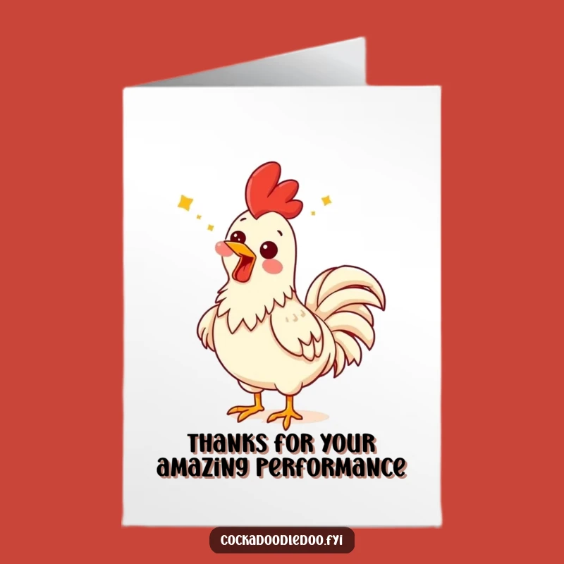Free Printable Thank You Card: Funny Singing Rooster, Perfect Downloadable Gift of Thanks