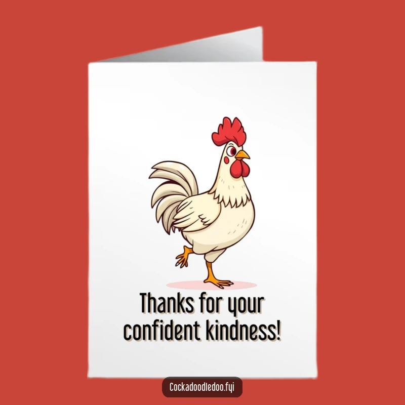 Free Printable Thank You Card: Confident Rooster Strut Funny Downloadable