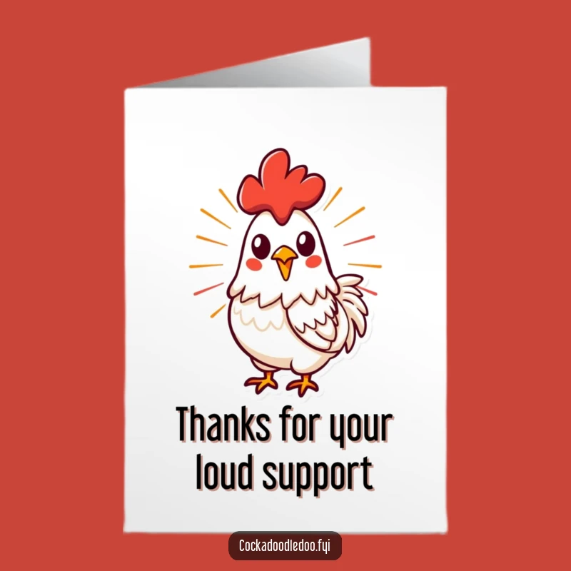Free Printable Energetic Rooster Thank You Card: Funny Downloadable Gift for a Big Thanks