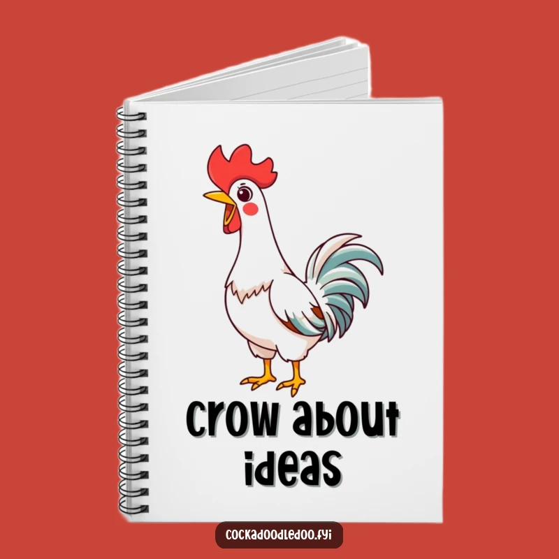 Funny Kawaii Rooster Notebook: Joyful Crow Journal, Perfect Humorous Gift
