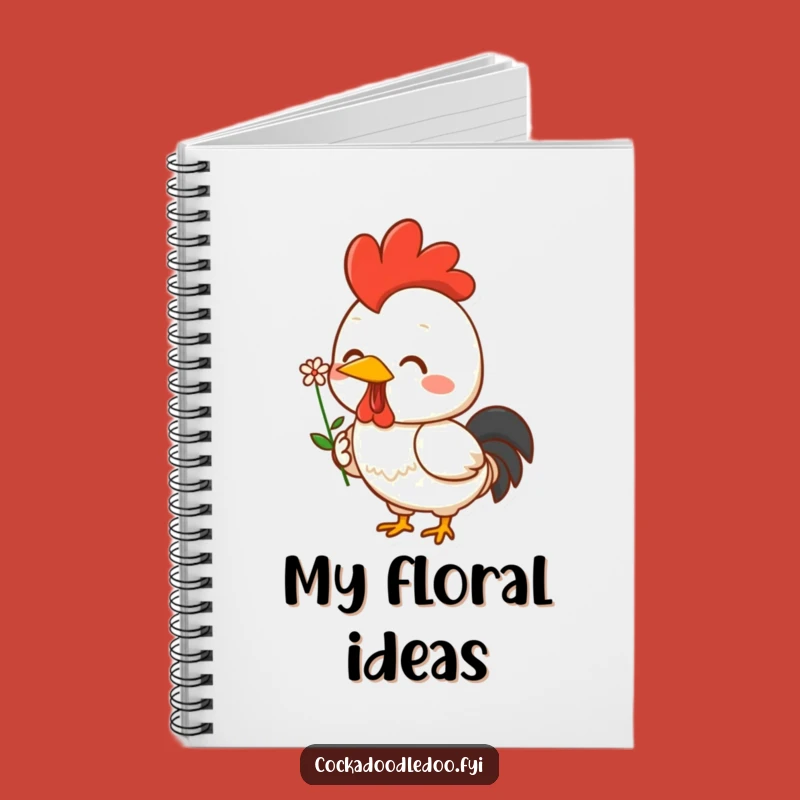 Funny Kawaii Rooster Notebook: Cheerful Flower Holder - Journaling Funny Gift for Ideas