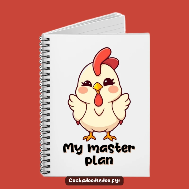 Funny Kawaii Rooster Notebook - Winking Journal, Creative Gift