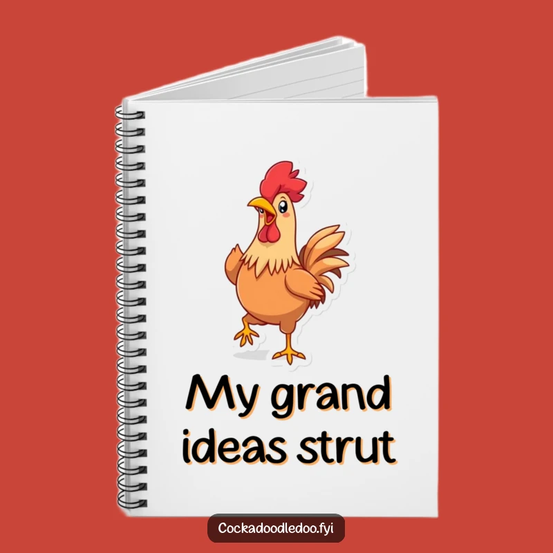 Funny Kawaii Rooster Strut Notebook: Jot Down Ideas with Hilarious Flair