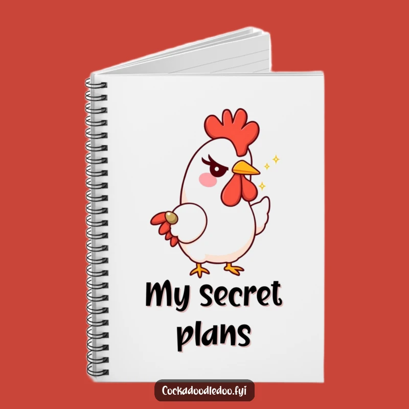Funny Rooster Wink Notebook - Mischievous Character Journal, Playful Note-Taking