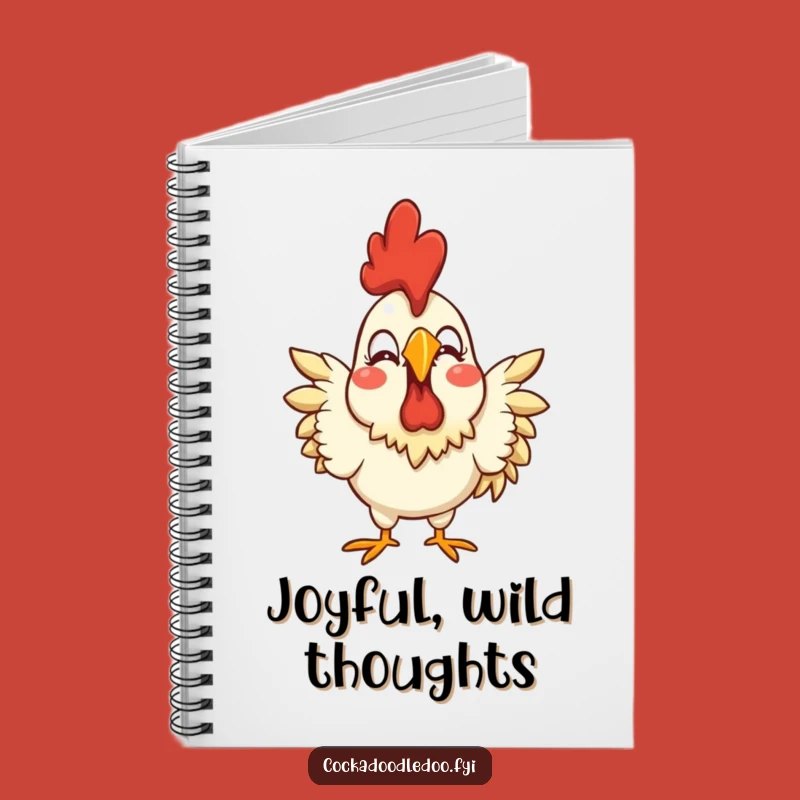 Funny Joyful Rooster Notebook - Exaggerated Expression Journal for Happy Thoughts