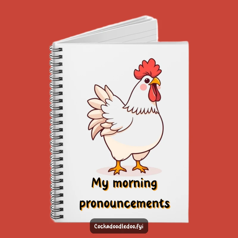 Funny Kawaii Rooster Notebook: Jot Down Ideas with a Morning Song