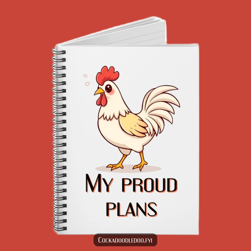 Funny Kawaii Rooster Notebook, Jot Down Your Confident Ideas!