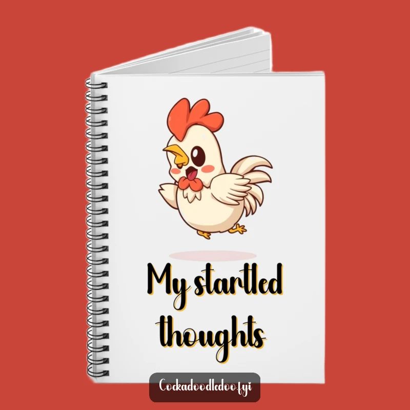 Funny Kawaii Rooster Notebook: Startled Hop Back - Journaling Funny Gift for Surprising Ideas
