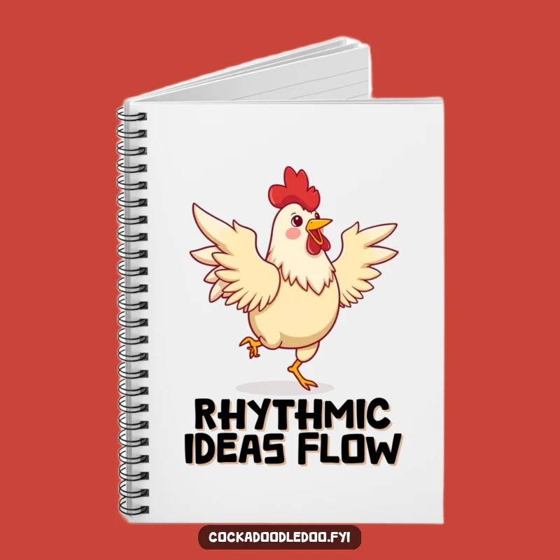 Funny Rooster Dancing Notebook - Lively Jig Journal Gift