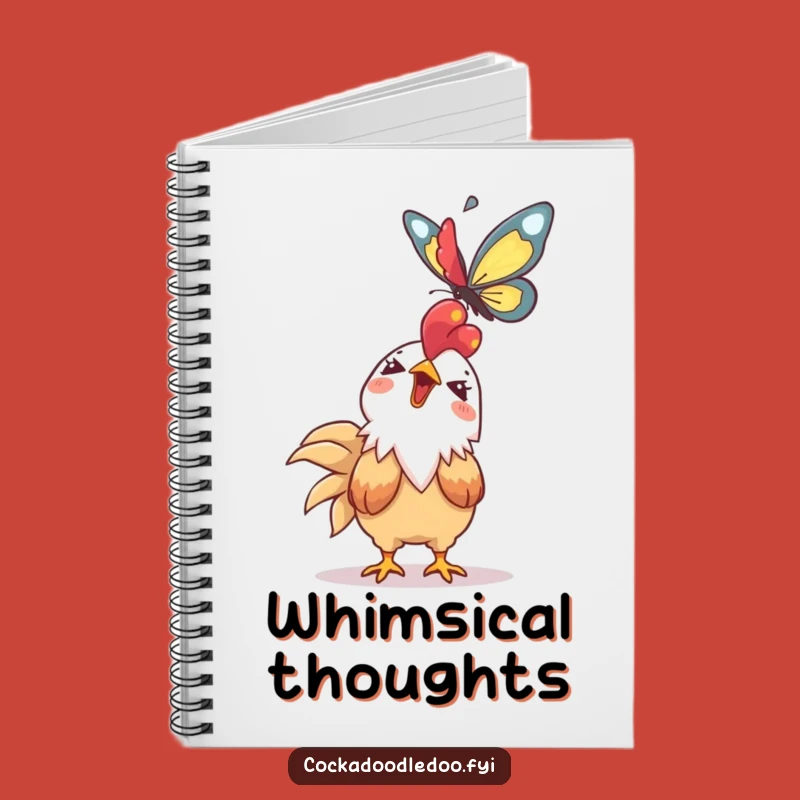 Funny Kawaii Rooster Notebook: Giggling Butterfly Watcher - Journaling Funny Gift for Ideas