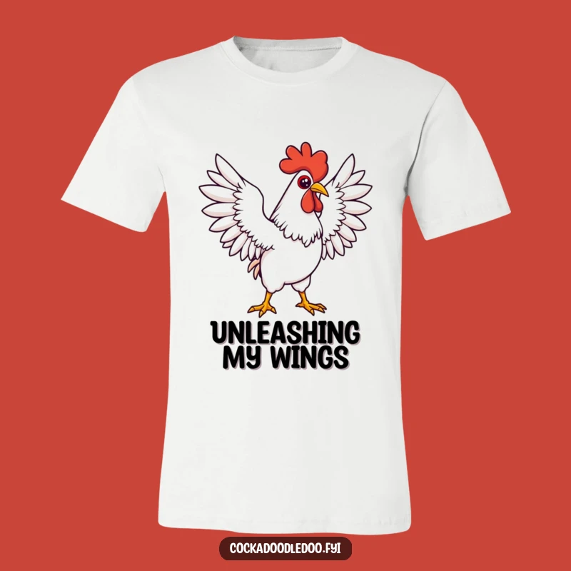 Funny Kawaii Rooster T-Shirt: Determined Wings Pose - Motivational Funny Gift for Go-Getters