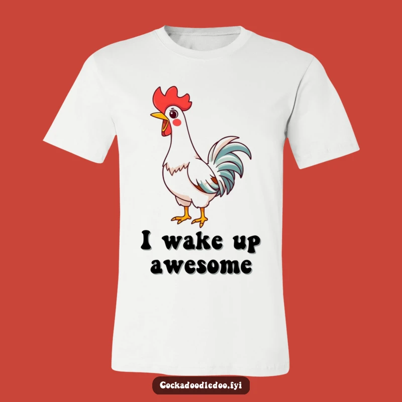 Funny Kawaii Rooster T-Shirt: Joyful Crow Graphic Tee, Perfect Humorous Gift