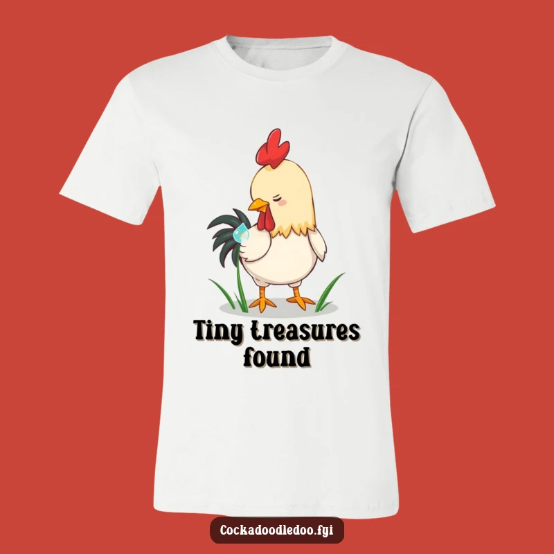 Funny Playful Rooster Dewdrop Tee: Whimsical Nature Shirt, a Perfect Funny Gift