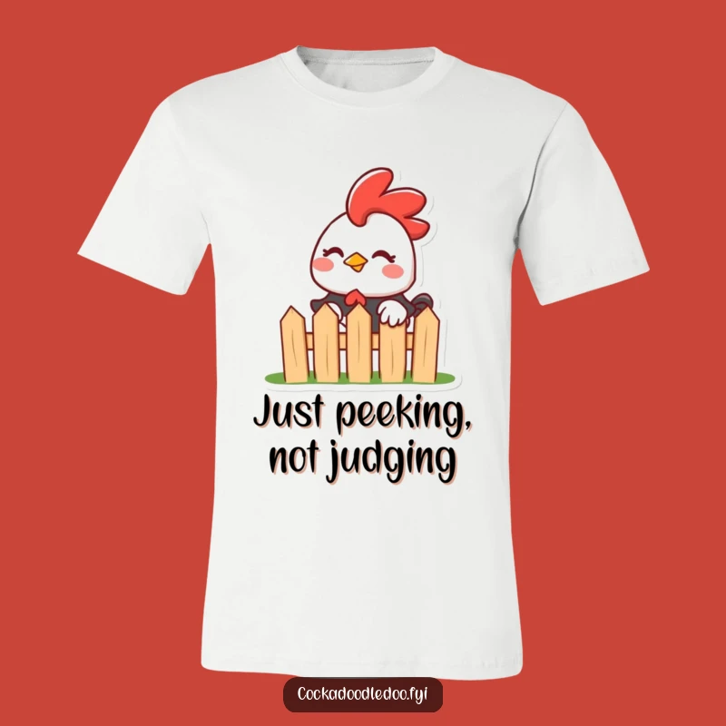 Funny Kawaii Rooster T-Shirt: Mischievous Wink Design for Playful Humor