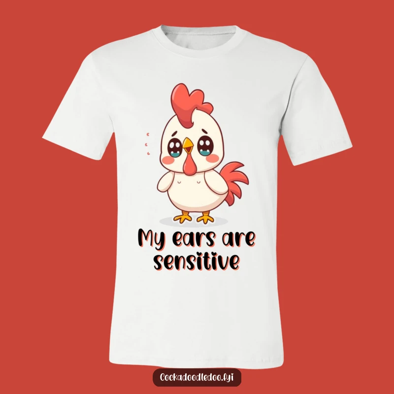 Funny Kawaii Rooster T-Shirt: Surprised Reaction Design for Shocking Humor
