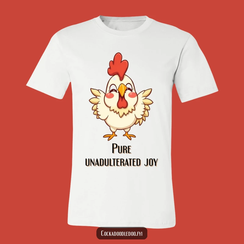 Funny Joyful Rooster T-Shirt - Exaggerated Expression Tee for Smiles