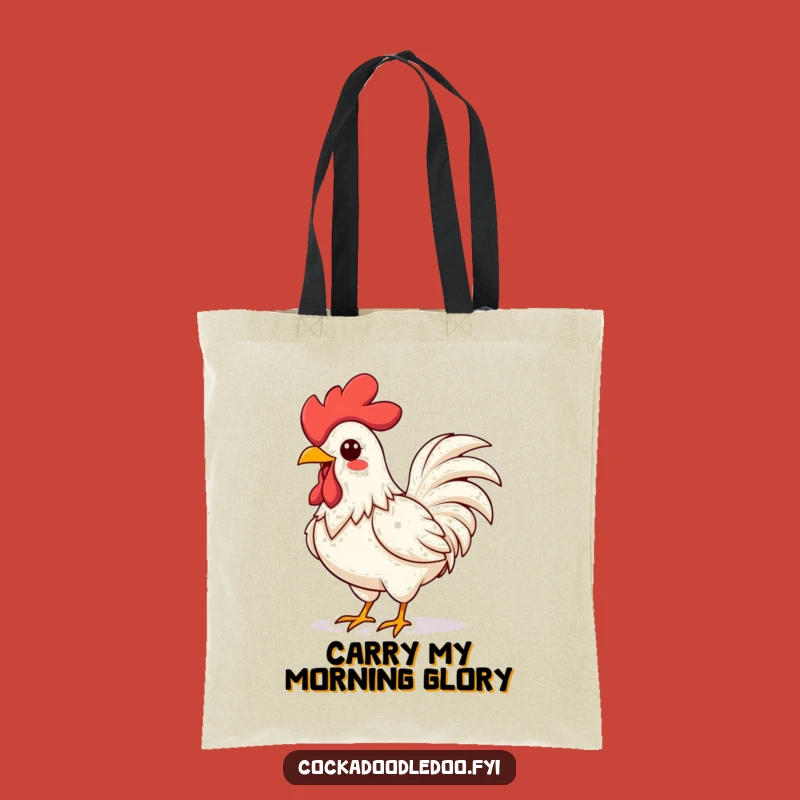 Funny Kawaii Rooster Tote Bag: Vibrant Crowing Art for Everyday Humor