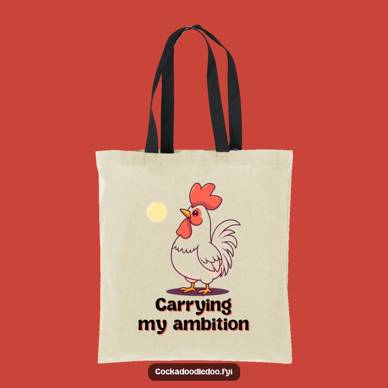Funny Determined Rooster Moon Tote Bag - Carry Your Dreams Hilariously