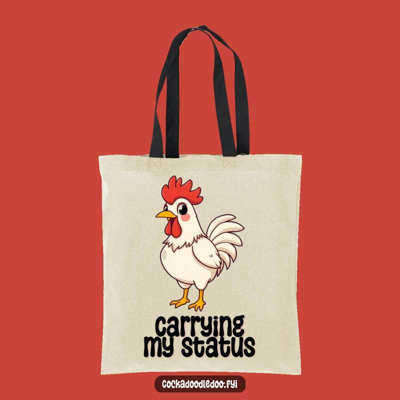 Funny Rooster Crowing Tote Bag: Carry Your Spirit with Pride