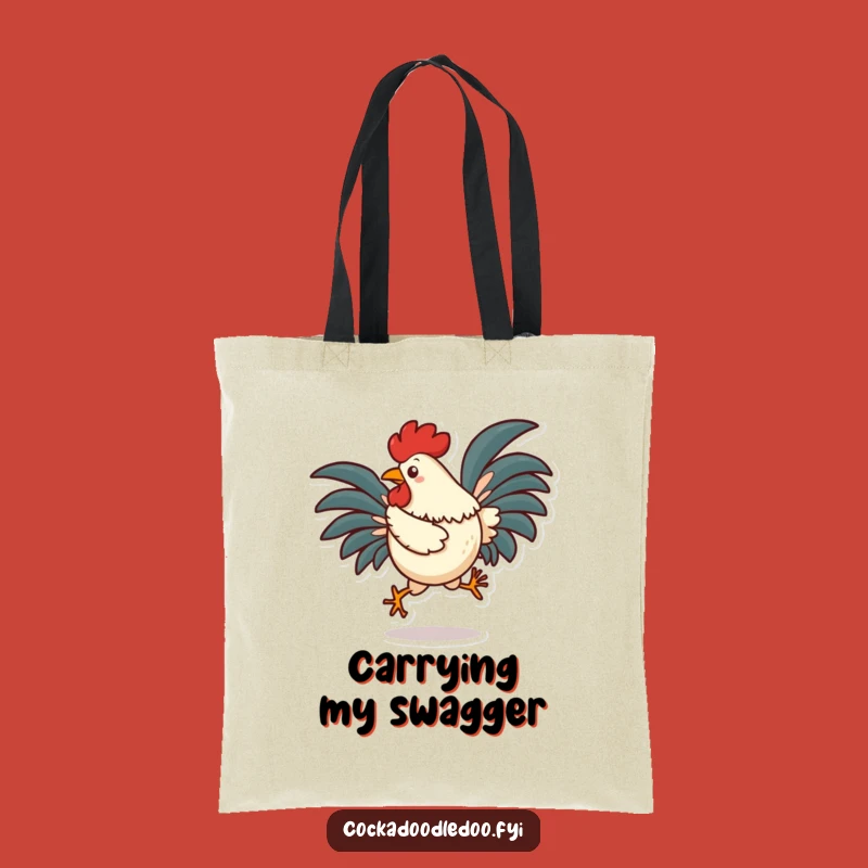 Funny Rooster Hop Tote Bag - Silly Character Carry-All, Energetic & Practical